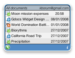 Krisb Gdocs Widget front side example 1